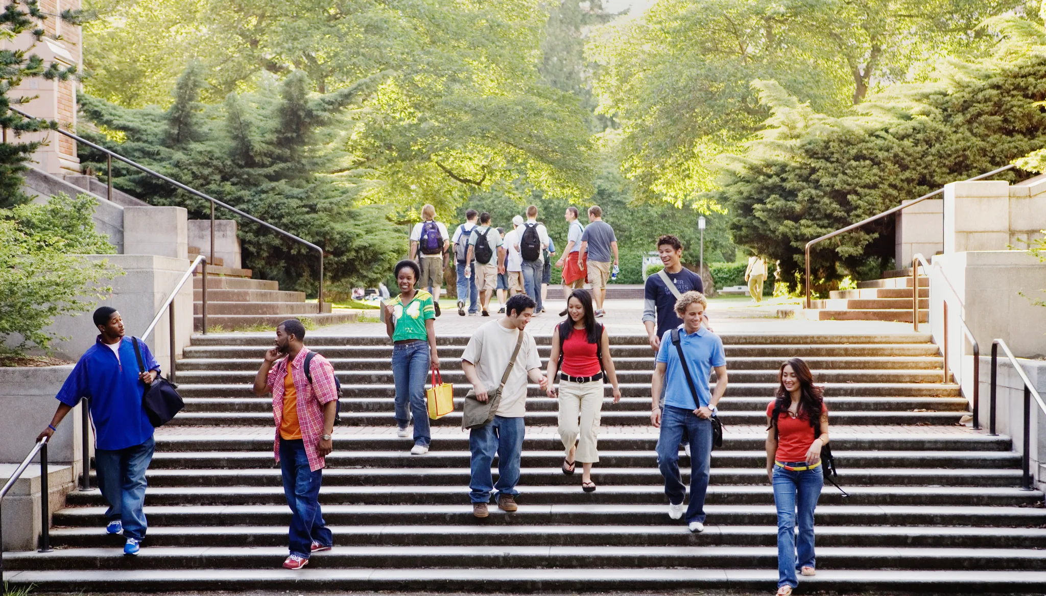 Students walking together on campus